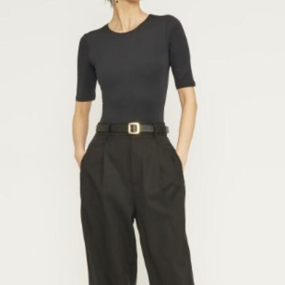 Everlane | Black Crewneck Short Sleeve Bodysuit - Picture 1 of 6